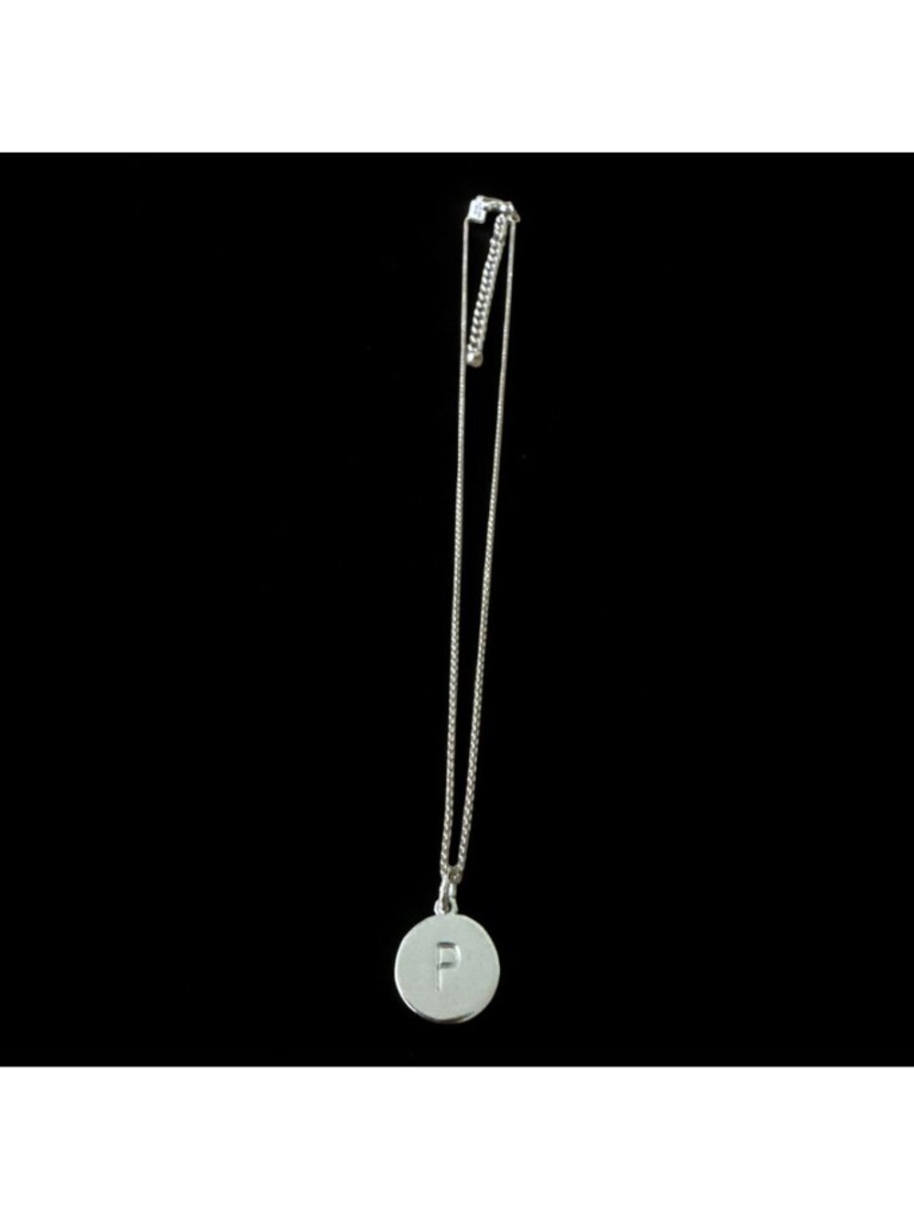 Kate Spade "P" "One in a Million" Reversible Pendant Necklace Silver Plated - Picture 11 of 13